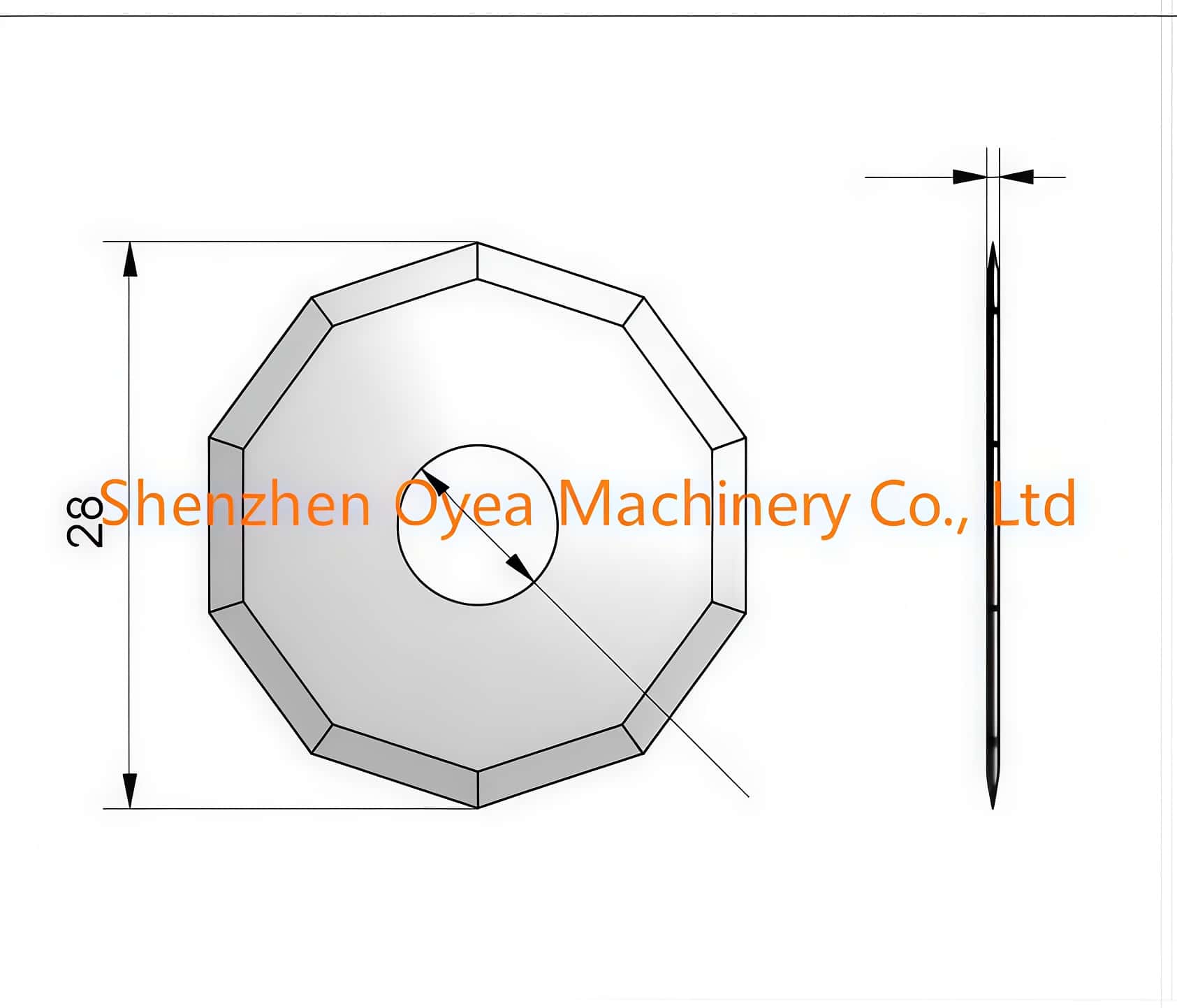 Summa Decagonal (10-Sided) Rotary Knife blades Summa Decagonal (10-Sided) Rotary Knife blades