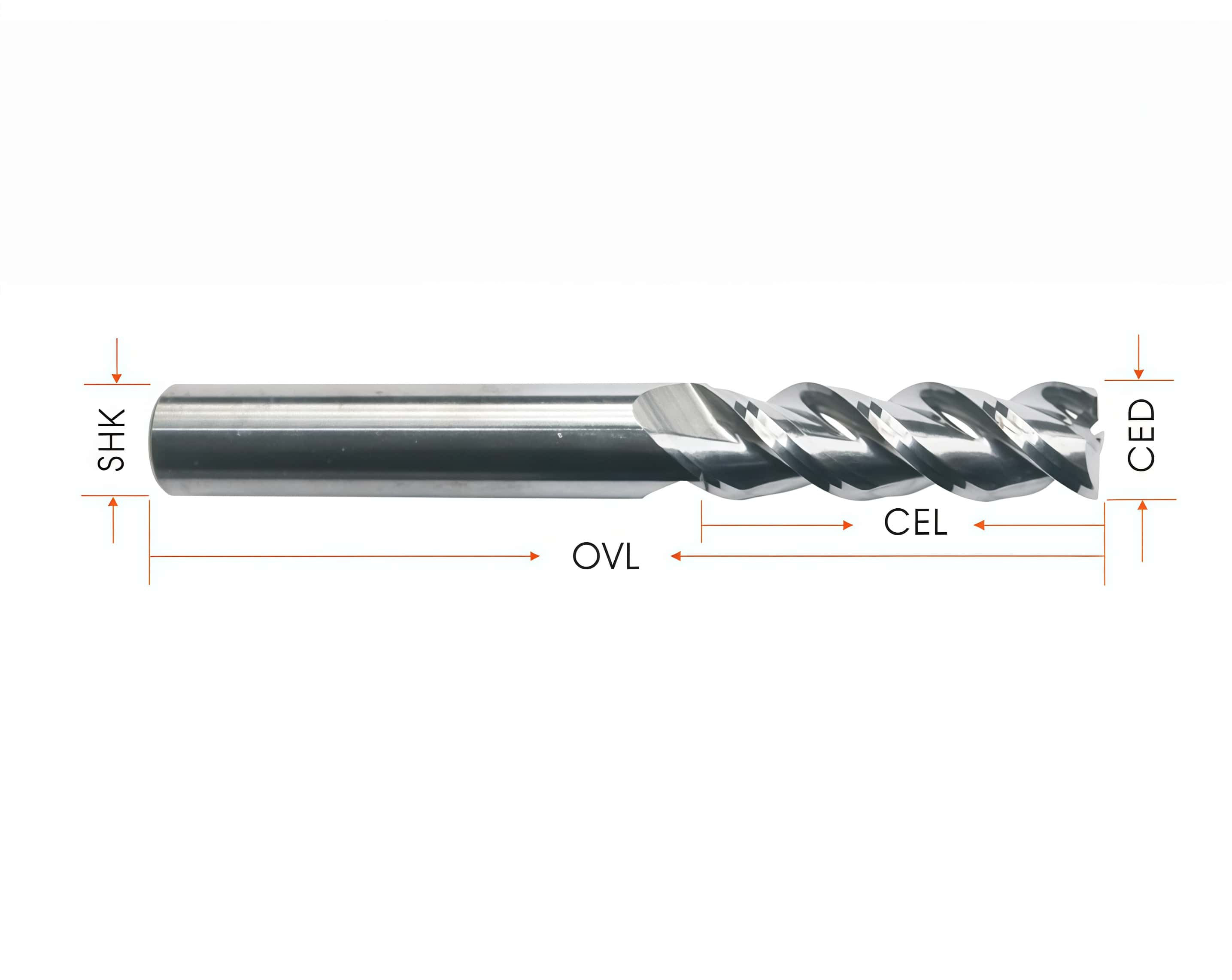 3 Flute Spiral highlights router bits CNC Square Carbide End Mills for Cutting Aluminum Alloys