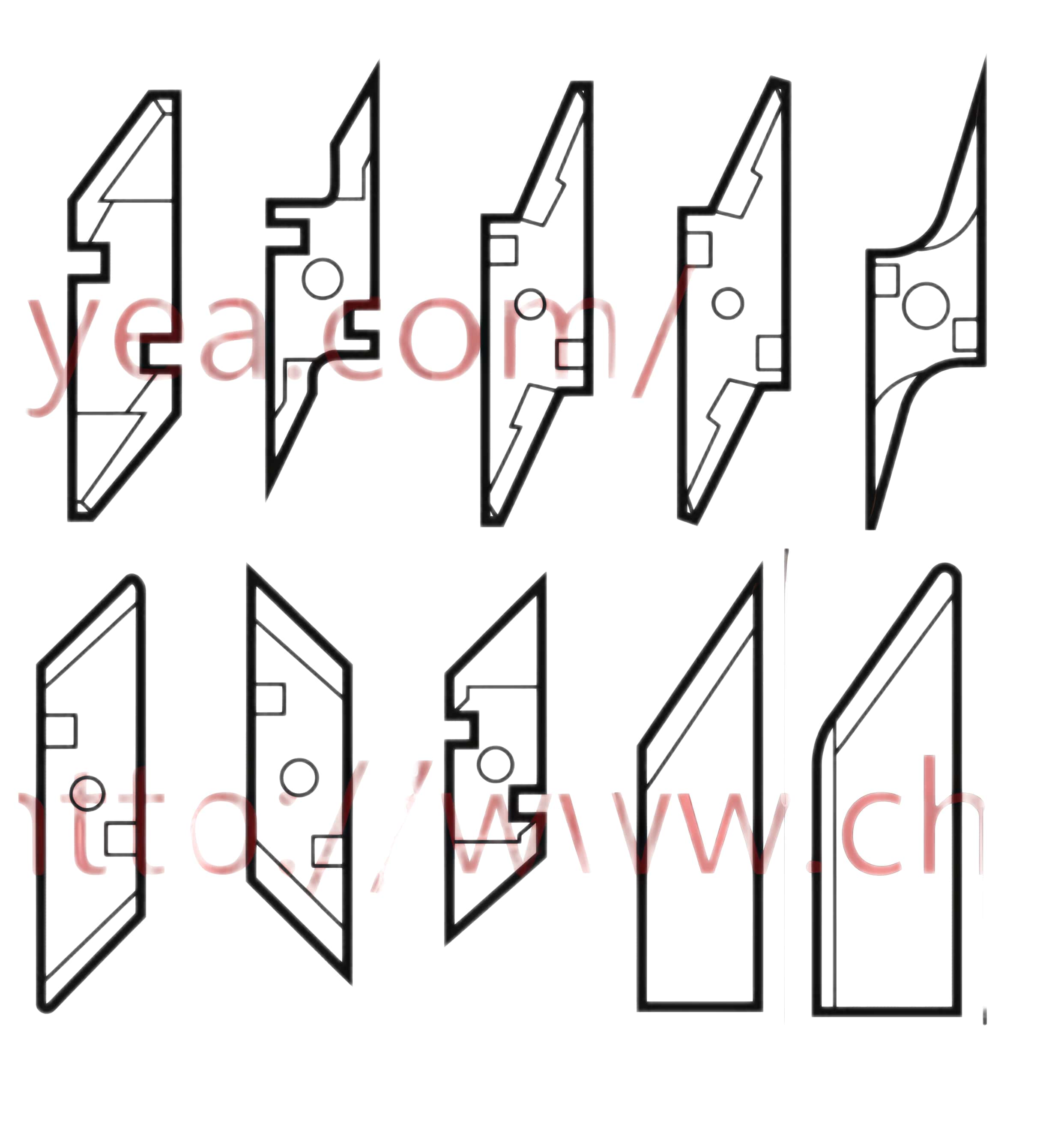 Teseo 550058505 Digital Cutting Systems Tungsten Carbide Knife Blades M2n 52 St1a
