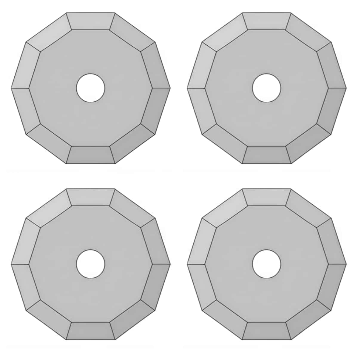 Atom 01060465 Tungsten Carbide Hard Metal HM Decagonal (10-Sided) Rotary Knife Blades Atom 01060465 Tungsten Carbide Hard Metal HM Decagonal (10-Sided) Rotary Knife Blades