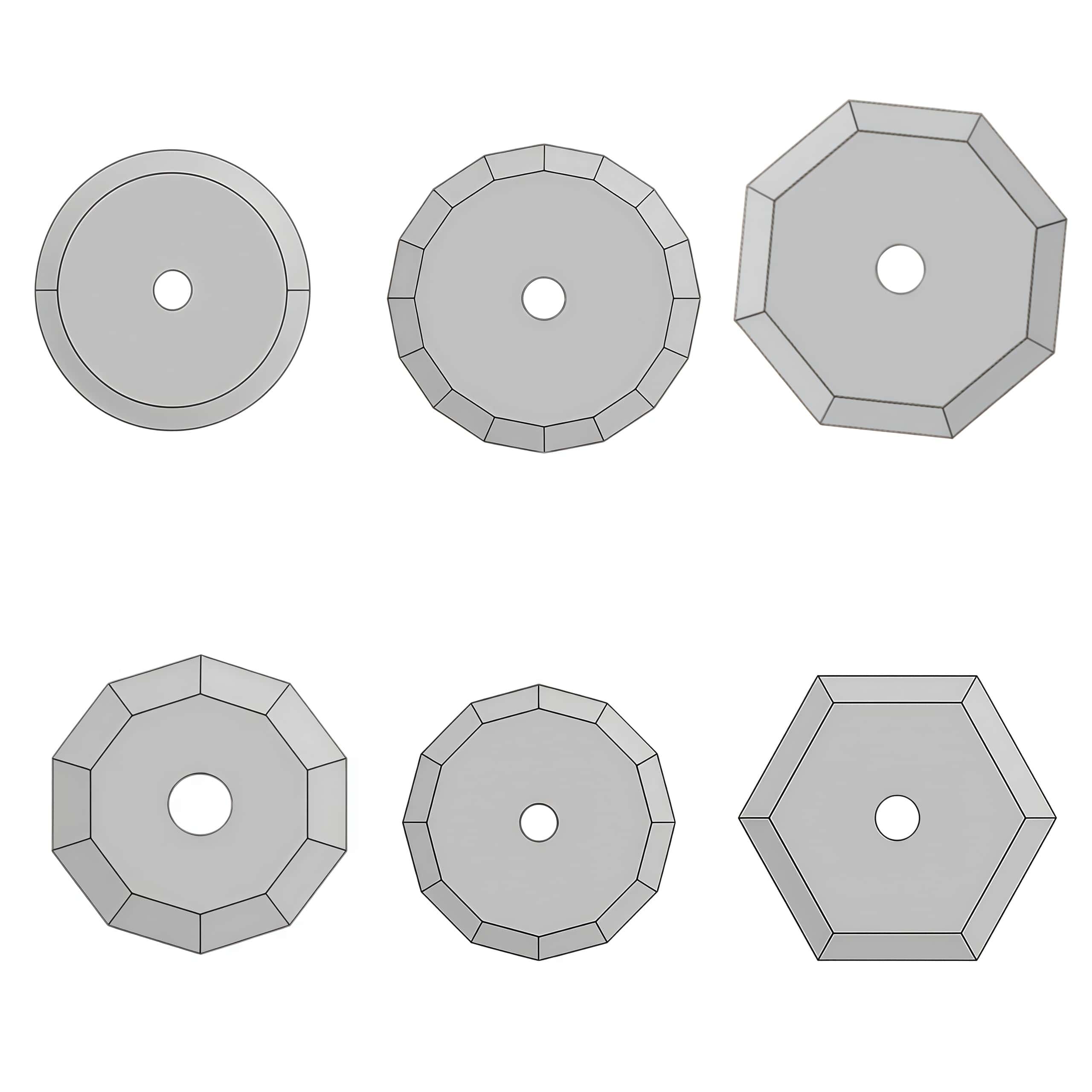 Atom 01060465 Tungsten Carbide Hard Metal HM Decagonal (10-Sided) Rotary Knife Blades