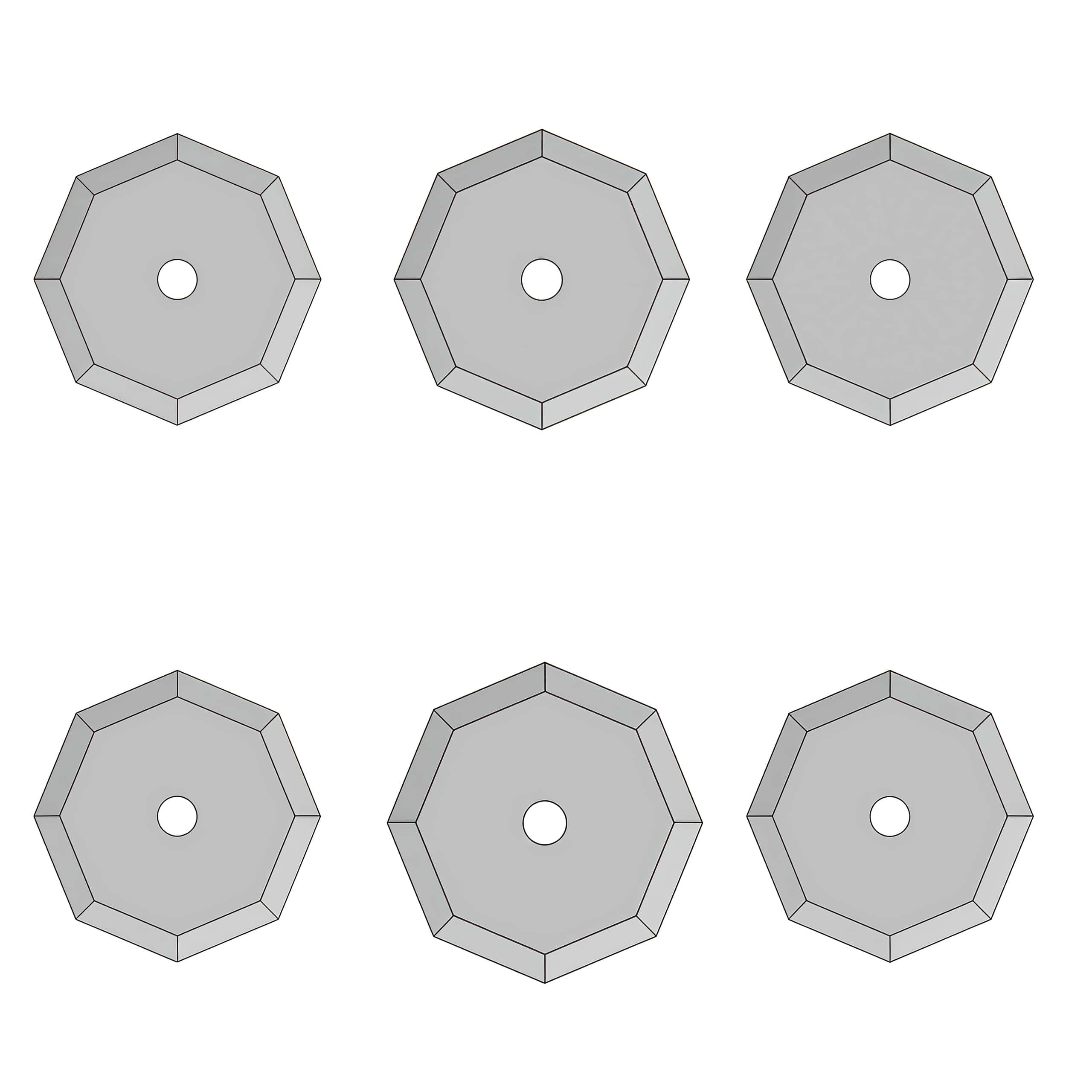Atom 01060216 Tungsten Carbide (Hard Alloy) Octagonal (8f / 8-Sided) Polygonal Circular Rotary Knife Blades