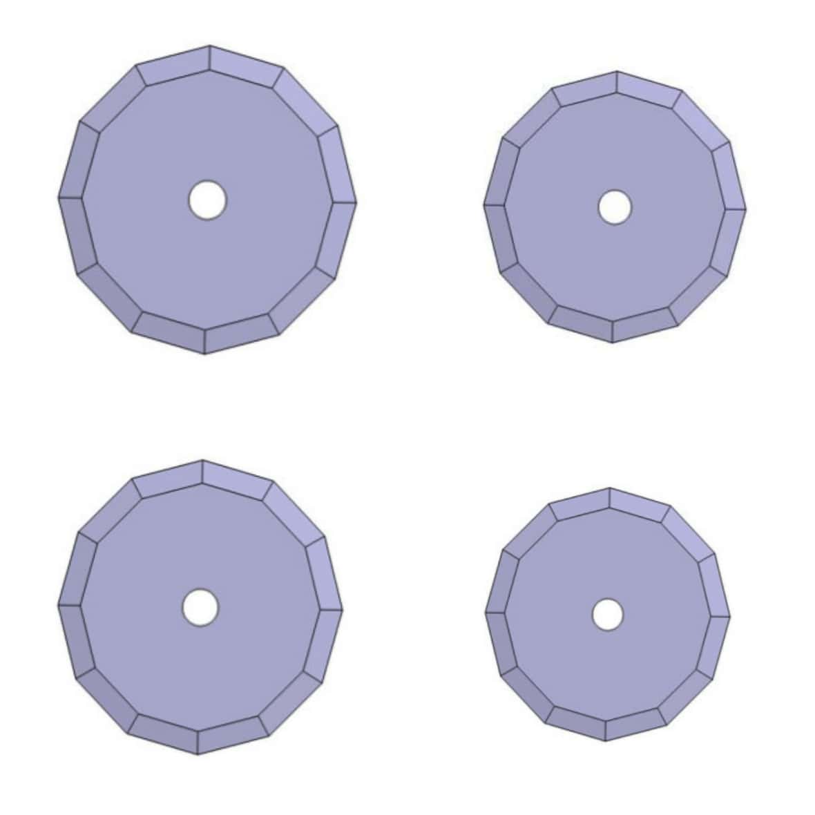 Atom 01045231 Tungsten Carbide 12f(Dodecagonal/12-Faced Rotary Blades